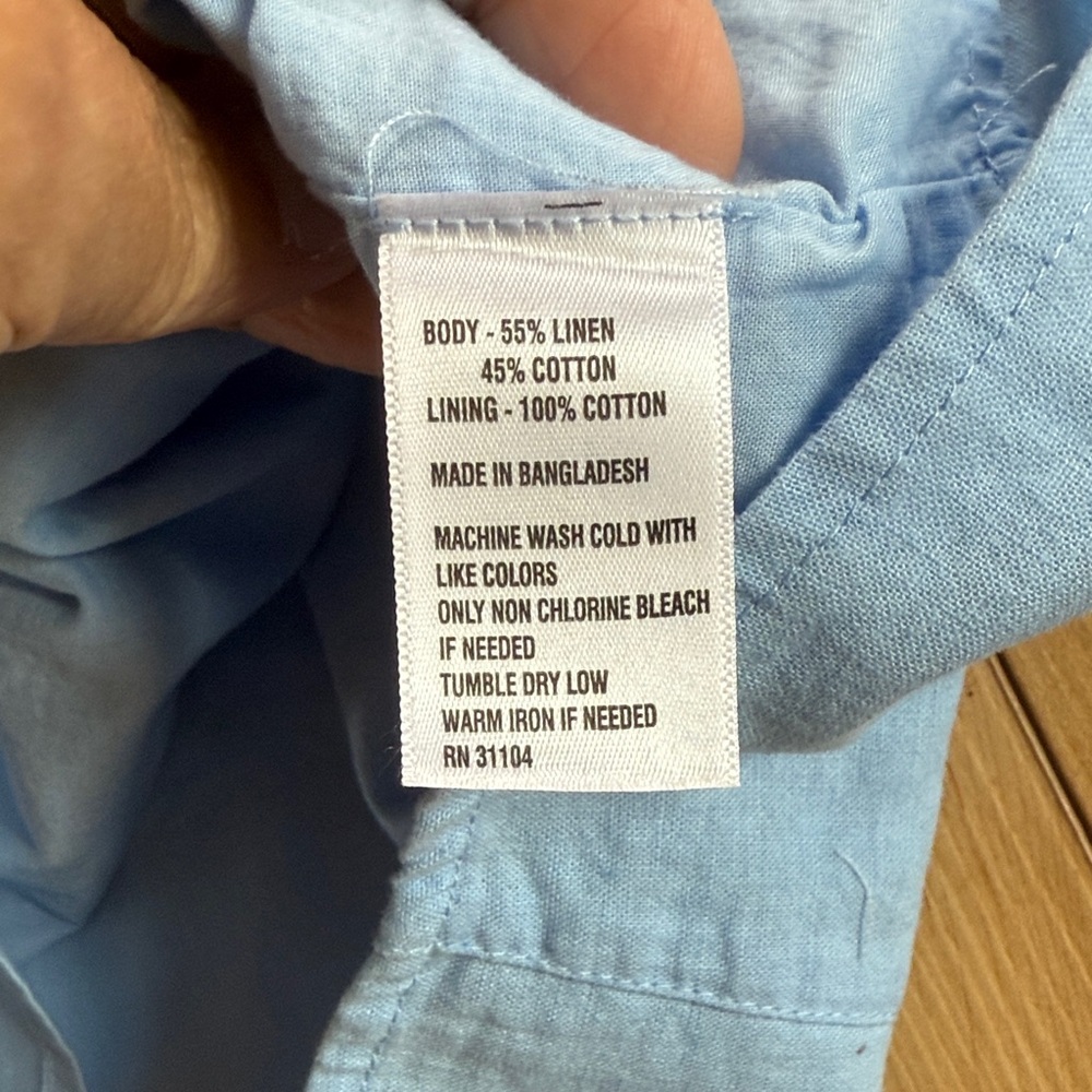 Kim Rogers Sky Blue Tank Top Dress - Linen Blend - Picture 5 of 8